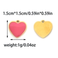 Pink enamel heart charms in 304 stainless steel for DIY jewelry making accessories - Heart Style (TP1357-02)