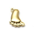 Colgante con forma de pie de acero inoxidable 304 con chapado en oro de 18K - Dorado