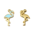 304 roestvrijstalen flamingo hangers in goud en blauw voor DIY sieraden maken - Blauwe Flamingo