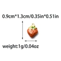 304 stainless steel strawberry charm with orange-red enamel finish and gold ring - Red Strawberry Style (TP1390-02-red)