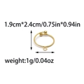 DIY gouden roestvrijstalen open ring met ronde kralen en kleine ophanglus voor sieraden - 1mm Draaddiameter (TP1152-02-1mm)