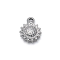 Minimalistischer Anhänger aus 304 Edelstahl in Sonnenblumenform für DIY-Schmuckherstellung - Sonnenblumen-Stil (TP1215-01) / Silber