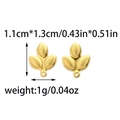 Detailed macro view of 304 stainless steel leaf pendant for DIY jewelry with gold finish - Leaf Style (TP1170-02)