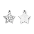 Colgante de estrella de acero inoxidable 304 con diamantes para bisutería artesanal - Plateado (TP1225-01)