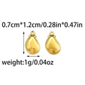 Macro view of gold shell-shaped stainless steel earrings with fine vertical stripes - Shell Style (TP1168-02)