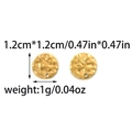 Detailed size view of 1.2cm gold hammered metal round charms for DIY jewelry making - Round Hammered Style (TP1166-02)