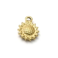 Goldener Sonnenblumen-Anhänger aus 304 Edelstahl für DIY-Schmuckherstellung - Sonnenblumen-Stil (TP1215-02) / Gold