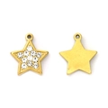 Colgante de estrella dorada brillante con pedrería para creación de joyas DIY - Dorado (TP1225-02)