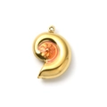 304 stainless steel gold shell pendant with orange enamel and radial sunburst design - Conch Shape (TP1391-02-orange) / Orange