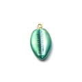 Nautical 304 stainless steel shell pendant in glossy turquoise finish for DIY jewelry - Cowrie Shell Shape (TP1394-02-blue)