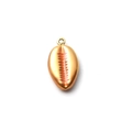 Orange gold seashell charm with round hanging loop for DIY jewelry making and crafts - Cowrie Shell Shape (TP1394-02-orange)