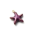 Starfish pendant in purple and magenta gradient with gold edges for DIY jewelry - Starfish Shape (TP1396-02-purple)