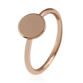 Minimalist rose gold round flat surface ring with polished metal finish for women - Round Style (12082 Gold)