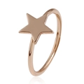 Bague étoile minimaliste en or rose avec finition métallique polie et anneau fin - Style Étoile (12090 Or)