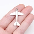 Colgante de avión en plata antigua de 34x24mm de aleación para creación de joyas - Plata antigua