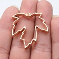 Roségoldener Ahornblatt-Anhängerrahmen aus Metall für die DIY-Schmuckherstellung - KC Gold