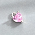 Rosafarbener Herz-Kristallanhänger mit silberner Krappenfassung für DIY-Schmuck - Herz Rosa Zirkon (Zubehör 038-2#)