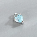 Hellblauer herzförmiger Edelsteinanhänger mit Silberfassung für DIY-Schmuckherstellung - Herz Blauer Zirkon (Zubehör 038-3#)