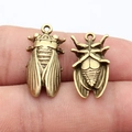 Vintage bronze cicada pendant set for clothing accessories and DIY jewelry making - Antique Bronze