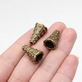 Embouts de perles coniques en alliage de zinc bronze antique avec texture cloutée - Bronze Antique