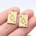 Pair of antique bronze Ace of Spades charms for jewelry making and accessory crafting - Antique Bronze