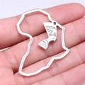 Antique silver African continent pendant with Nefertiti silhouette for DIY jewelry making - Antique Silver