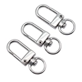 Polished silver zinc alloy swivel lobster clasps for DIY keychains and bags - 34mm / Nickel
