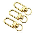 Three shiny gold lobster clasp swivel hooks for DIY jewelry and bag hardware - 34mm / Gold