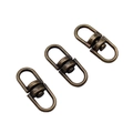 Three 16mm antique bronze swivel connectors for bags and keychains on white background - 16mm / Antique Bronze