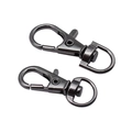 Gunmetal swivel lobster clasp in zinc alloy for bags and pet leashes, glossy metal finish - 31mm / Gunmetal