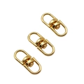 Three golden 16mm metal swivel lobster clasps for bag straps and keychains DIY hardware - 16mm / Gold