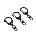 Three-piece matte black 43mm swivel lobster clasps for DIY keychains and bags - 43mm / Matte Black