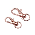 Pair of rose gold swivel lobster clasps with 360-degree D-ring for bags and pet leashes - 31mm / Rose Gold