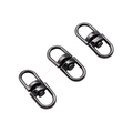 Three gunmetal gray 16mm metal swivel eye snap hooks for bags and keychains - 16mm / Gunmetal