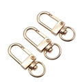 Three rose gold swivel lobster clasps with 360-degree rotation for DIY bag accessories - 34mm / KC Gold