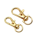 Set of two gold-plated swivel lobster clasps for keychains and handbag hardware accessories - Gold