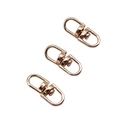 Three rose gold swivel lobster clasps for handbags and keychains in premium metal finish - 16mm / KC Gold