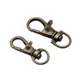 Swivel lobster clasps in vintage bronze finish for bags and keychains, 2pcs set - Antique Bronze