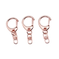 Three-piece rose gold 360-degree rotating lobster clasp DIY keychain hardware set - 43mm / Rose Gold