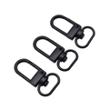 Three pieces of 33x13mm black swivel lobster clasps for bags and DIY hardware accessories - 33x13mm / Matte Black