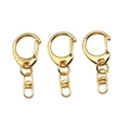 Set of 3 golden 43mm DIY swivel snap hooks with spring rings for bag and keychains - 43mm / Gold