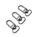 Pack of 3 gunmetal gray swivel lobster clasps 33x13mm for bags and keychains - 33x13mm / Gunmetal