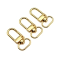 Three premium golden swivel lobster clasps for handbags and jewelry craft accessories - 33x13mm / Gold