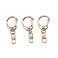Three pieces of rose gold 43mm swivel C-buckle lobster clasps for DIY jewelry making - 43mm / KC Gold