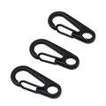 Set de 3 mosquetones de hierro negro mate de 32 mm para accesorios DIY y llaveros - 32mm / Negro mate