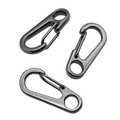 Set de tres mosquetones de resorte de 32mm en hierro gris plomo para joyería y llaveros - 32mm / Gris metalizado