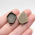 Antique bronze pentagon cabochon base with dual loops for DIY jewelry making - Pentagon (A13887)