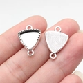 Triangle geometric alloy base connector with vintage silver finish for DIY jewelry - Triangle (B18139)