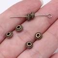 Vintage style 6x6mm zinc alloy spacer beads for DIY jewelry making on eye pin - Antique Bronze