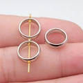 Bright silver 9mm circular jewelry bead ring connectors for 8mm beads - White Gold